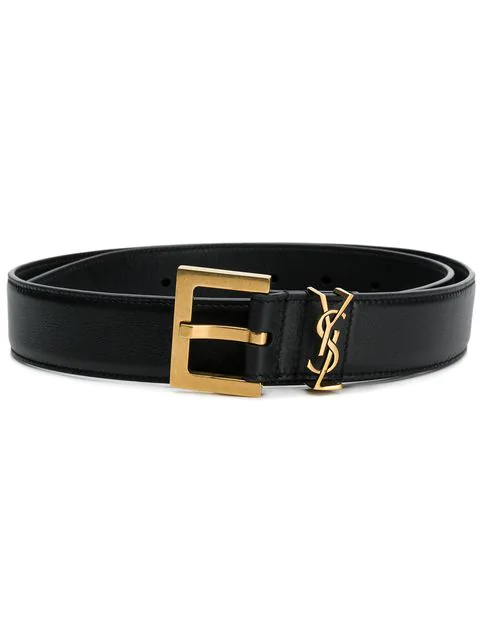 golden ysl monogram leather belt