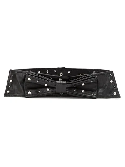 Shop Andrea Bogosian Embellished Leather Belt In Black