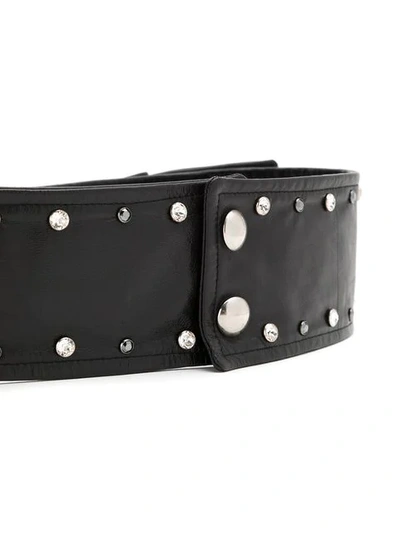 Shop Andrea Bogosian Embellished Leather Belt In Black