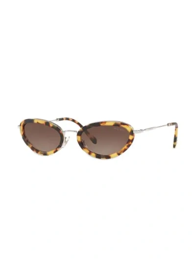 Shop Miu Miu Délice Cat Eye Sunglasses In Brown