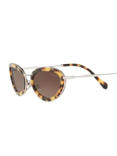 Shop Miu Miu Délice Cat Eye Sunglasses In Brown