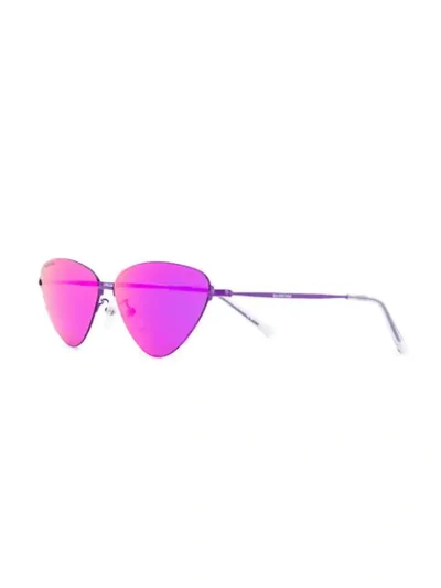 Shop Balenciaga Invisible Cat Sunglasses In Purple