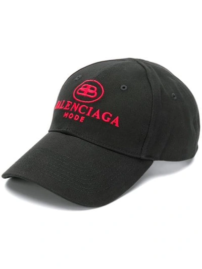 BALENCIAGA BB MODE LOGO CAP - 黑色