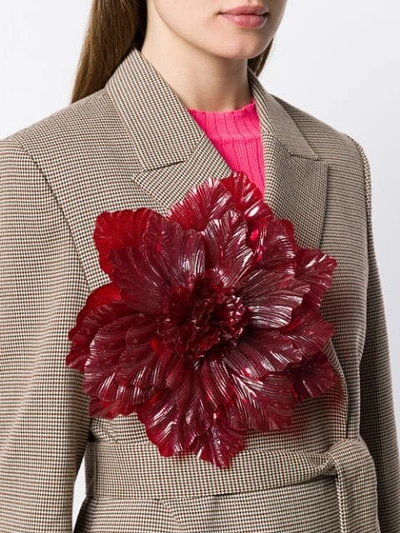 Shop Molly Goddard Oversized Flower Brooch In Red