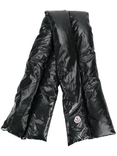 Shop Moncler Cross Padded Scarf In Black