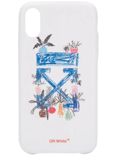 Shop Off-white Hand Drawn Effect Iphone Xr Case In White