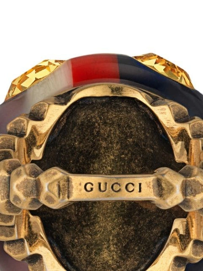 Shop Gucci Gg Logo Ring - Blue