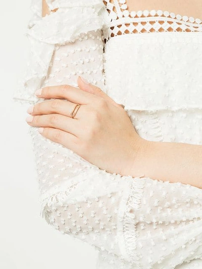 Shop Jennie Kwon Diamond Cut-out Detail Ring In Gold