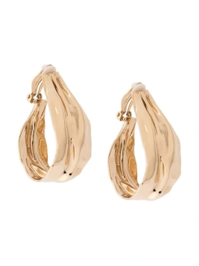 Shop Annelise Michelson Draped Clip-on Earrings In Gold