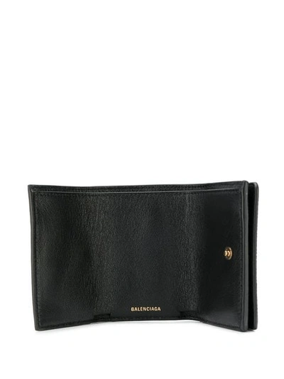 Shop Balenciaga Ville Mini Logo Wallet In Black