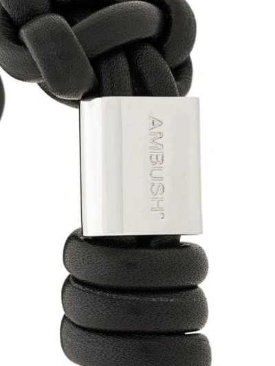 Shop Ambush Leather Strap Bracelet In Black
