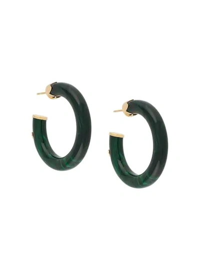 Shop Gas Bijoux Caftan Hoop Earrings In Green