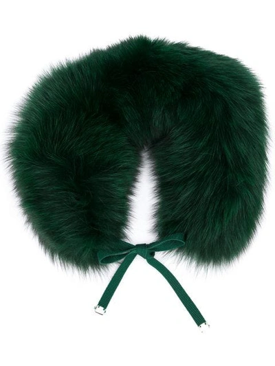 Shop Moncler Fox Fur Collar - Green