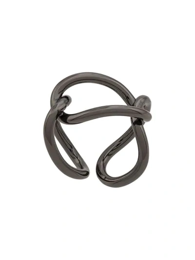 Shop Federica Tosi Interlinked Looped Ring In Silver