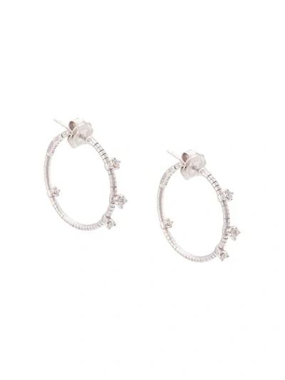 Shop Mattia Cielo 18kt White Gold Small Rugiada Diamond Hoop Earrings