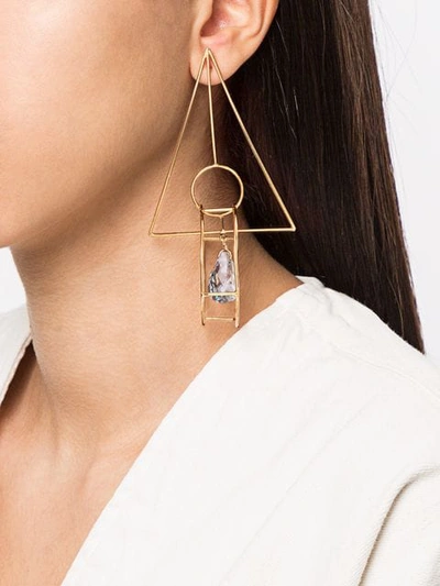Shop Mercedes Salazar Geometric Earrings In Gold
