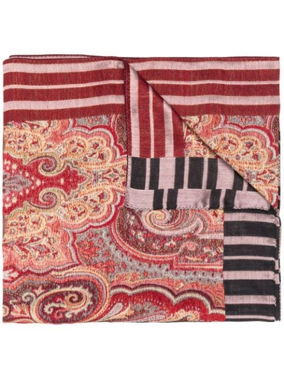 Shop Etro Jacquard Scarf In Red