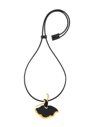 Shop Marni Dancer Pendant Necklace In Black