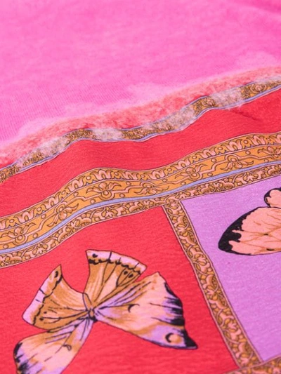 Shop Avant Toi Butterfly Print Scarf In Pink