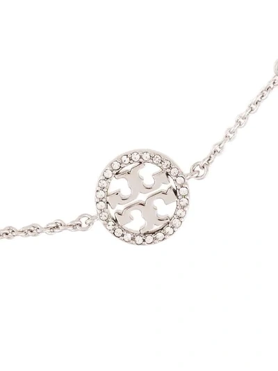 Tory Burch Crystal Pearl Logo Bracelet In Silver | ModeSens