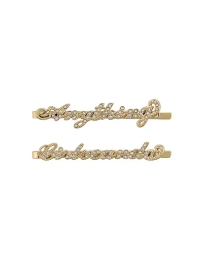 Shop Zadig & Voltaire Motto Hair Pin In Gold