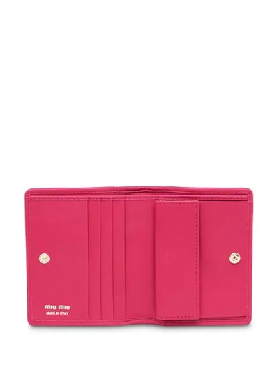 Shop Miu Miu Matelassé Wallet In Pink