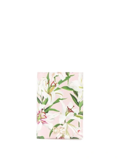 Shop Dolce & Gabbana Lily Print Passport Holder - Pink