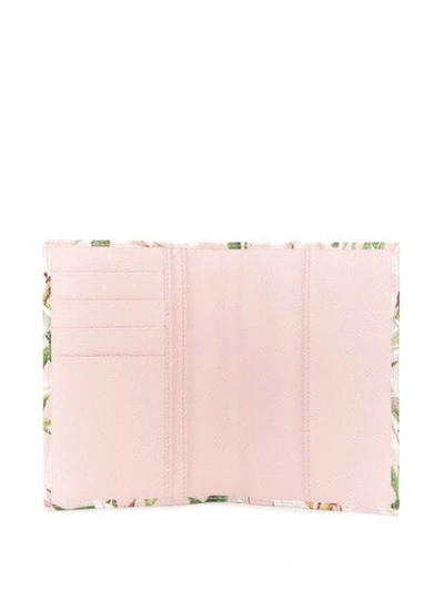 Shop Dolce & Gabbana Lily Print Passport Holder - Pink