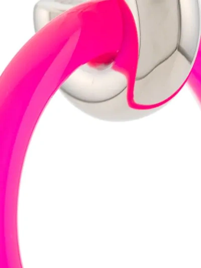 Shop Balenciaga Loop And Hoop Earrings Xs In Pink
