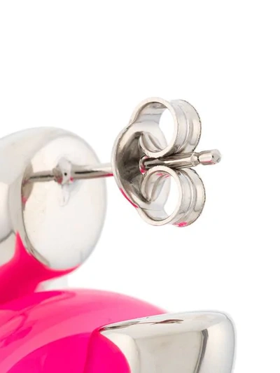 Shop Balenciaga Loop And Hoop Earrings Xs In Pink