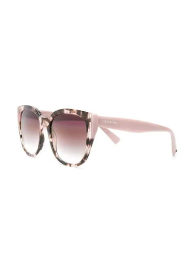 Shop Valentino Logo And Stud Oversized Sunglasses In Pink