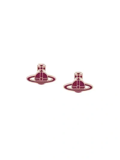 Shop Vivienne Westwood Orb Stud Earrings In Pink