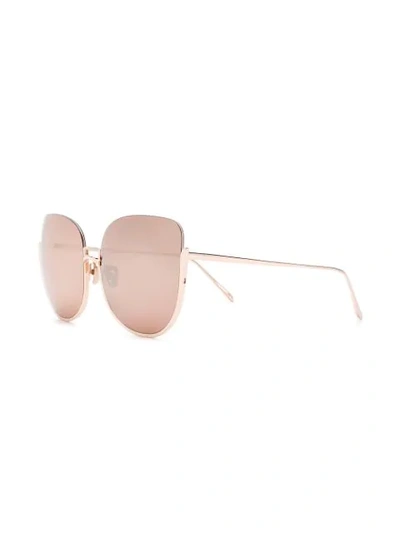 Shop Linda Farrow Oversized Sunglasses - Gold