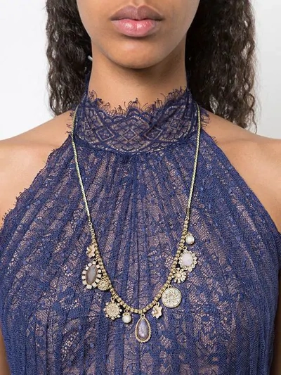 Shop Marchesa Notte Moment In The Sun Charm Necklace In Metallic