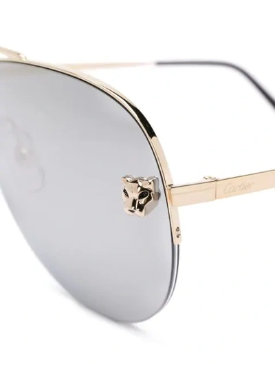 Shop Cartier Panthère De  Sunglasses In Gold