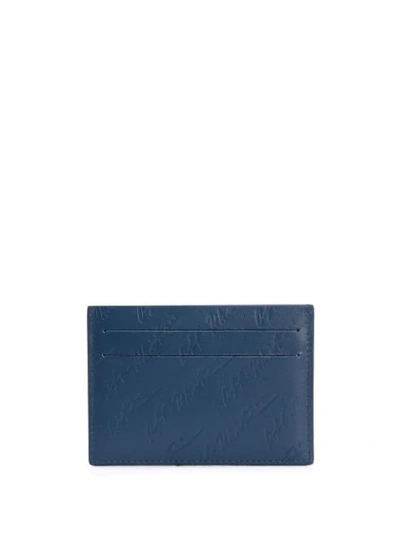 Shop Off-white Logo Embossed Cardholder In Blue