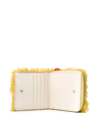 Shop Mm6 Maison Margiela Faux-shearling Wallet In Yellow