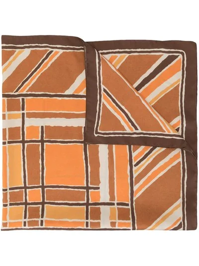 Shop Jejia Abstract Print Scarf In Brown