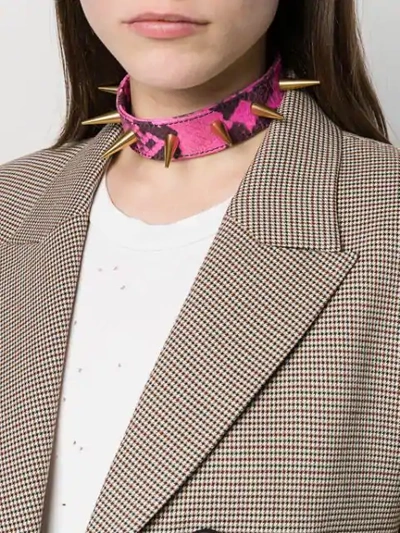 Shop Marques' Almeida Spiked Choker In Pink