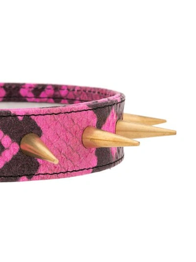 Shop Marques' Almeida Spiked Choker In Pink