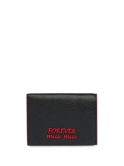 Shop Miu Miu Love Wallet In Black