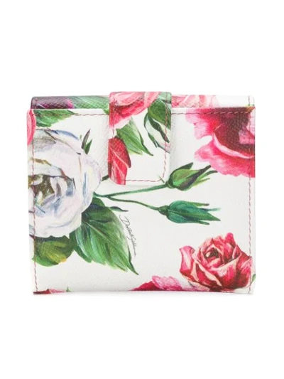Shop Dolce & Gabbana Peony Print Small Continental Wallet - Multicolour