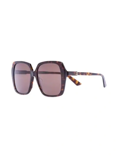 Shop Gucci Oversize-frame Sunglasses In Brown