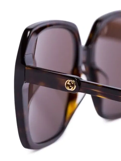 Shop Gucci Oversize-frame Sunglasses In Brown