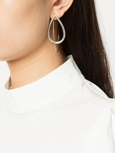 Shop Natalie Marie 9kt Rose Gold And Silver Dotted Hina Hoops