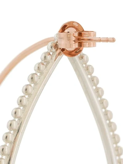 Shop Natalie Marie 9kt Rose Gold And Silver Dotted Hina Hoops