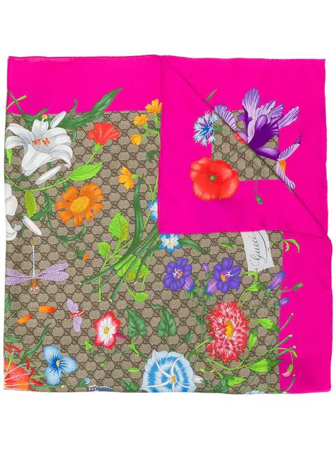 Gucci Floral Print Scarf In Pink | ModeSens