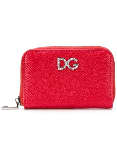 Shop Dolce & Gabbana Small Zip Around Wallet In Red