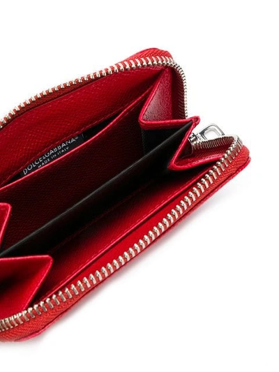 Shop Dolce & Gabbana Small Zip Around Wallet In Red