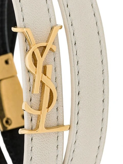 Shop Saint Laurent Opyum Double-loop Bracelet In Neutrals